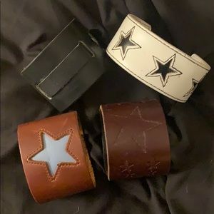 Stamped leather bracelets